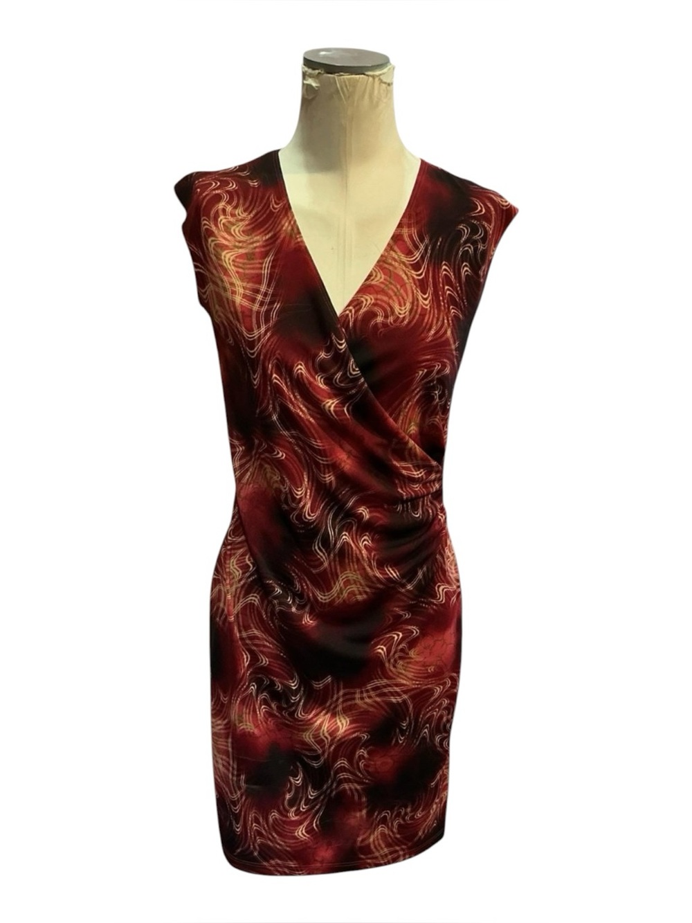 Vintage y2k Rave red pattern wrap dress